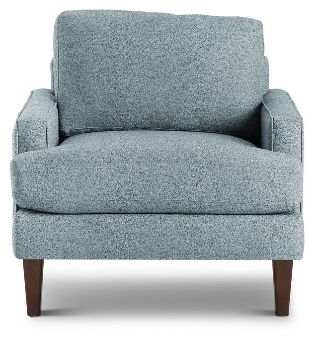 Morgan Teal Fabric Chair With Wood Legs Living Room Chairs